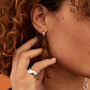 Mini Sterling Silver Russian Wedding Ring Hoop Earrings, thumbnail 4 of 6