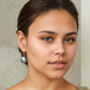 Art Deco Peacock Drop Earrings, thumbnail 2 of 9