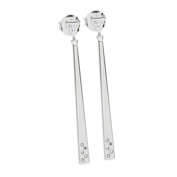 Art Deco One Linea Drop Earrings, 2 of 3