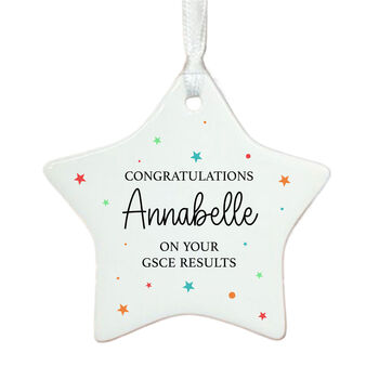 Personalised Gcse Exams Congratulations Porcelain Star Keepsake Gift, 5 of 5