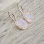 Rainbow Moonstone Sterling Silver Oval Earrings, thumbnail 1 of 12