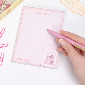 Cute Pink Cake A6 Memo Notepad, 2 of 4
