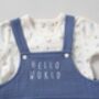 Luxury Hello World Baby Boy Organic Outfit Gift Set, thumbnail 4 of 5