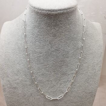 Sterling Silver Textured Paperclip Chain, 6 of 6