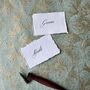 Handmade Raw Edge Calligraphy Place Cards, thumbnail 1 of 3