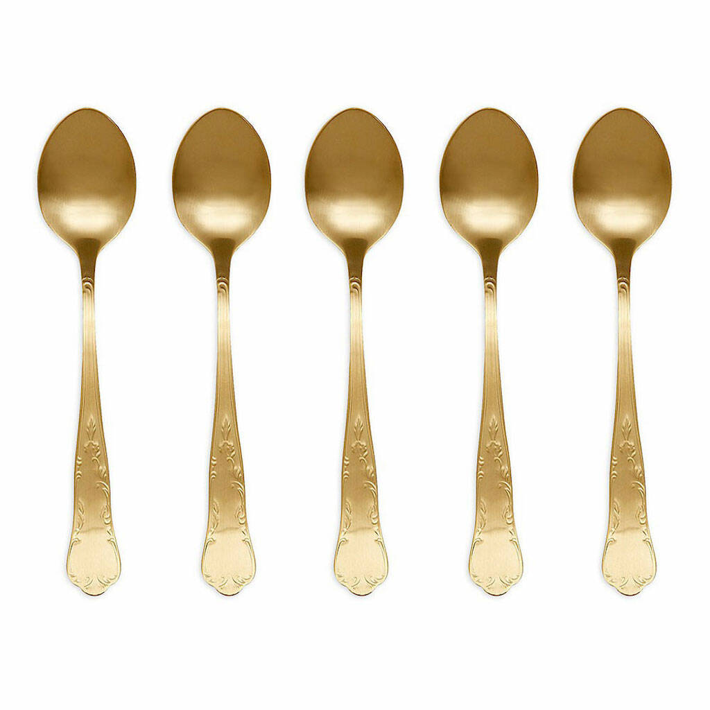 Versailles Antique Gold Tea Spoon Set By Duchess & Butler