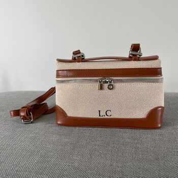 Personalised Lily Canvas And Faux Leather Holdall Duffle Bag, 6 of 9