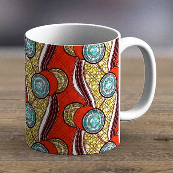 Orange And Brown Ankara Print Mug Fabric 12, 2 of 2