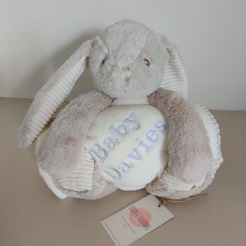 Personalised Bunny Plush Toy With Folded Blanket, 6 of 12