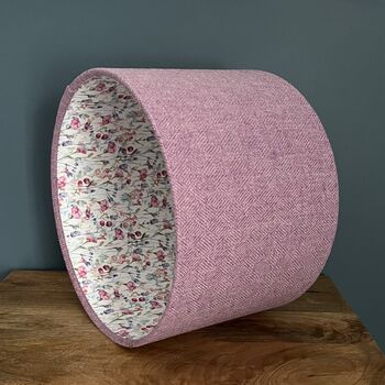 Alice Dog Rose Pink Tweed Floral Lined Lampshades, 3 of 7