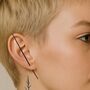 Oxidised Silver Minimalist Gothic Ear Pin Earrings, thumbnail 2 of 8