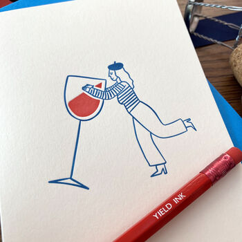 'Fine Wine' Letterpress Celebration Card, 2 of 2
