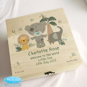 Personalised Tiny Tatty Teddy Jungle Animals Keepsake Box, 4 of 6