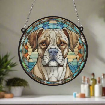 Boxer Stained Glass Effect Suncatcher, 4 of 6