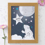 Personalised Bear With Moon Baby Print, thumbnail 3 of 5
