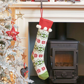 Nordic Fair Isle Personalised Christmas Stockings, 4 of 9