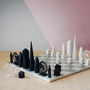Skyline Chess Set On Black Marble Board, thumbnail 8 of 8