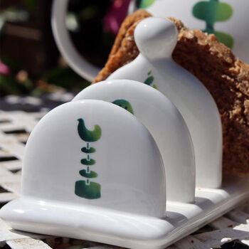 Topiary Hand Decorated Porcelain Toast Rack, 2 of 5