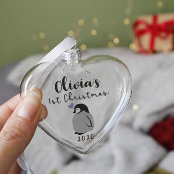 First Christmas Baby Penguin Christmas Bauble, 9 of 12