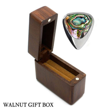 Titanium And Green Abalone Guitar Pick + Gift Box, 4 of 8