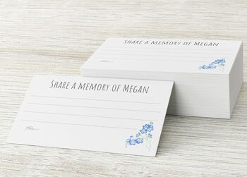 Funeral Memory Keepsake Cards Forget Me Not Design, 2 of 3