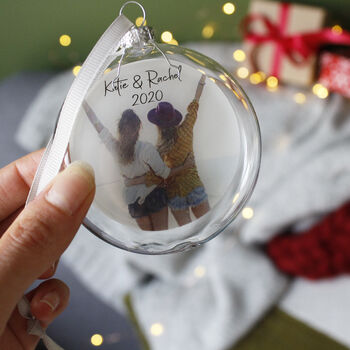 Best Friend Photo Memory Photo Christmas Bauble, 3 of 4