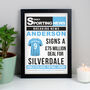 Personalised Football Signing Newspaper Framed Print, thumbnail 5 of 9