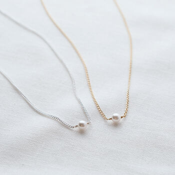 Floating Vegan Pearl Necklace, 4 of 5