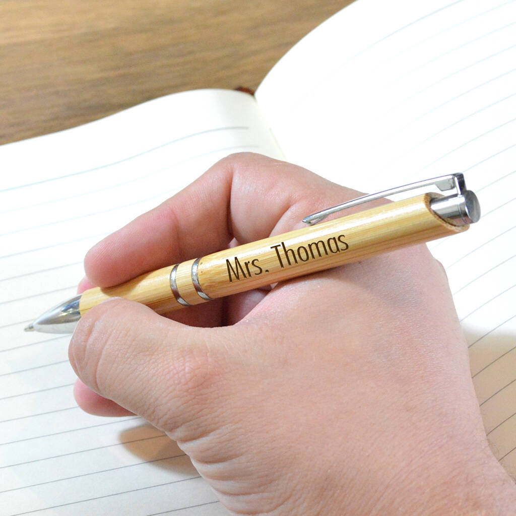 Personalised Wooden Bamboo Pen, 1 of 2