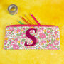 Pink Floral Liberty Fabric Pencil Case With Initial, thumbnail 1 of 3