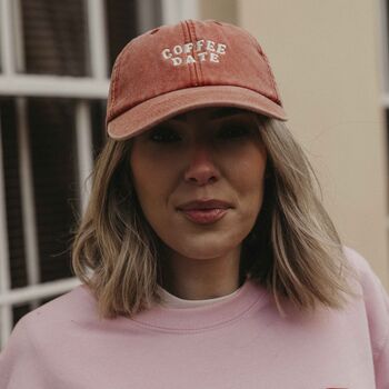 Personalised Embroidered Coffee Date Cap, 6 of 6