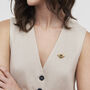 Gold Honey Bee Brooch, thumbnail 2 of 7