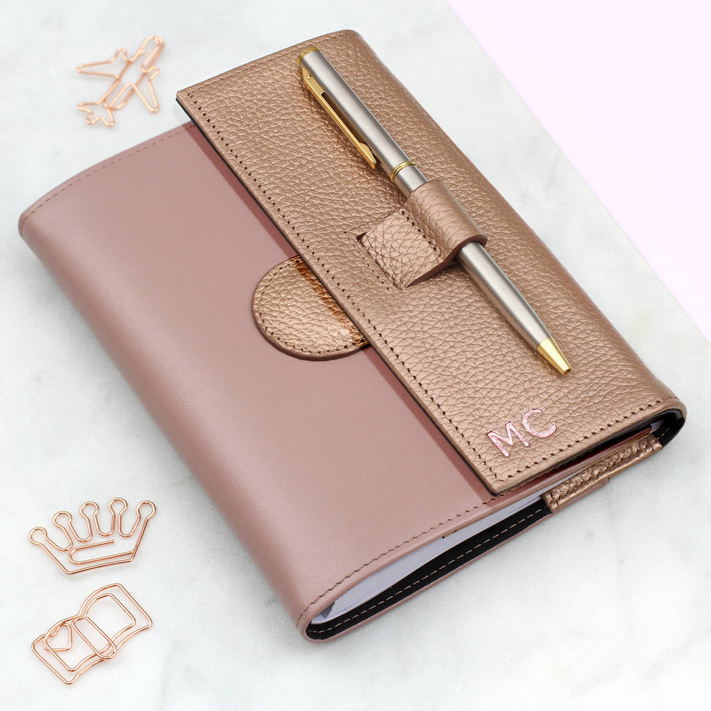 personalised luxury leather refillable notebook by hurleyburley ...