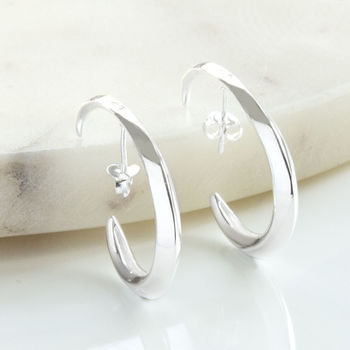 Sterling Silver Contemporary Curl Stud Earrings, 2 of 4