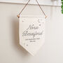 Moon And Stars New Baby Details Hanging Flag, thumbnail 1 of 3