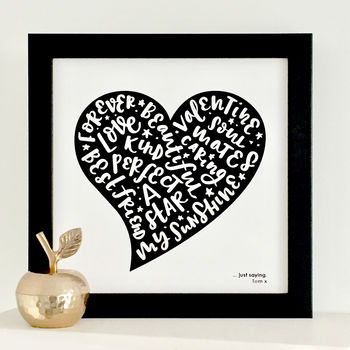 Personalised Speech Bubble Heart Anniversary Print, 2 of 5