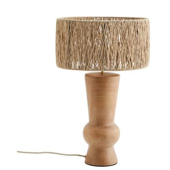 Madam Stoltz Terracotta Lamp With Woven Jute Shade, 2 of 3