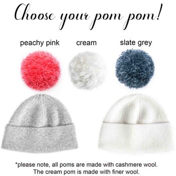 Soft Cashmere Women's Winter Pom Bobble Hat Gift Wrap, 8 of 8