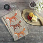 Red Foxes 100% Cotton Tea Towel, thumbnail 1 of 7