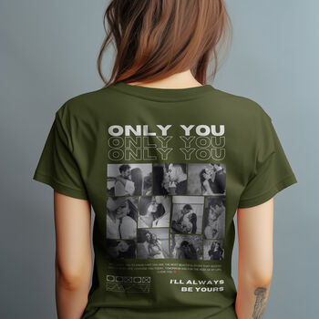 Only You Personalised Couple Matching Tee | Personalised Photo And Text | Monochrome, 12 of 12