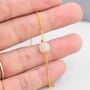 Genuine Milky Jade Cz Floating Bracelet Sterling Silver, thumbnail 4 of 10