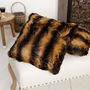 Cosy Brown Faux Fur Sofa Scatter Cushion, thumbnail 3 of 7