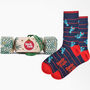 Lobster Santa Claus Bamboo Socks Men's Christmas Cracker Hanging Tree Decoration, thumbnail 1 of 5
