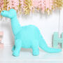 Ice Blue, Green Or Orange Diplodocus Dinosaur Soft Toy, thumbnail 3 of 7