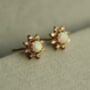 Opal Flower Stud Earrings, thumbnail 4 of 7