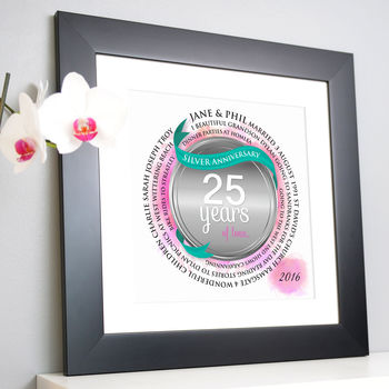 Personalised Silver Anniversary Circle Word Art, 4 of 12