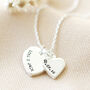Personalised Double Heart Charm Necklace, thumbnail 6 of 12