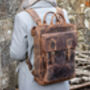 Leather Laptop Tote Backpack, thumbnail 1 of 12