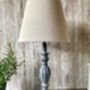 52cm Grey Washed Wooden Fluted Bedside Table Lamp With Plain Shade, thumbnail 7 of 7