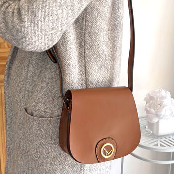 Small Genuine Leather Saddle Bag, Shoulder Bag, Cross Body Bag, 2 of 7